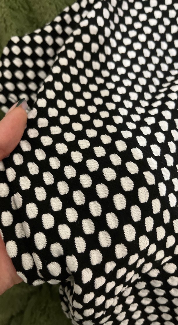 Siyah Beyaz Puantiyeli Mini Etek - Görsel 3