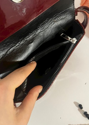 Bordo Deri Kadın Omuz Çantası - Görsel 4