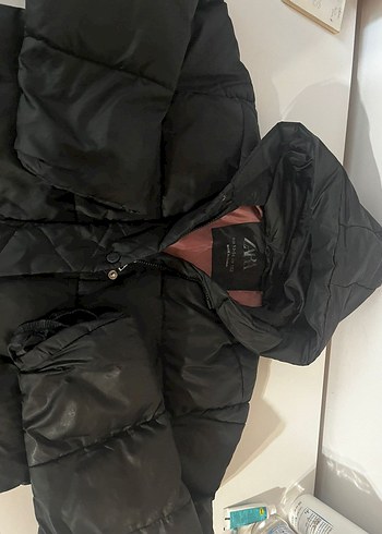 Zara Siyah Fermuarlı kiz cocuk montu - Görsel 3
