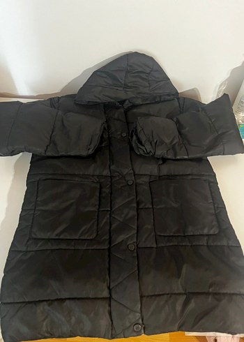 Zara Siyah Fermuarlı kiz cocuk montu - Görsel 2