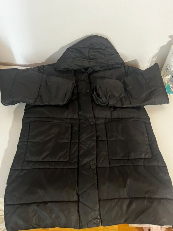 Zara Siyah Fermuarlı kiz cocuk montu - Görsel 2