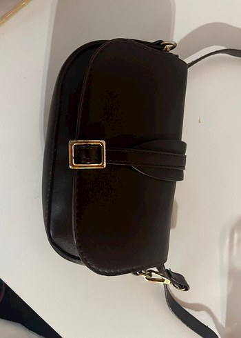 Kahverengi Deri Kadın Çanta Tokalı - Görsel 4