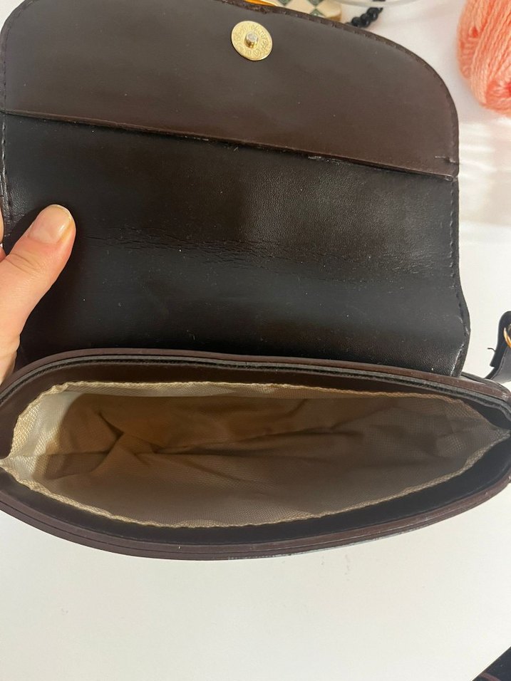 Kahverengi Deri Kadın Çanta Tokalı - Görsel 3