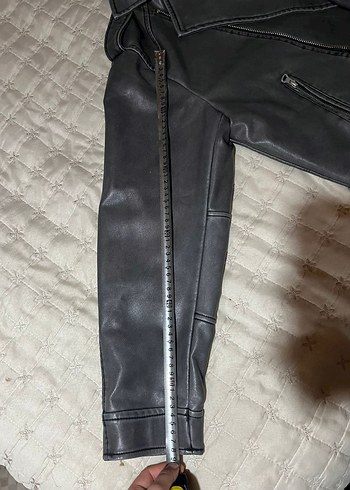 pull and bear unisex deri ceket - Görsel 8