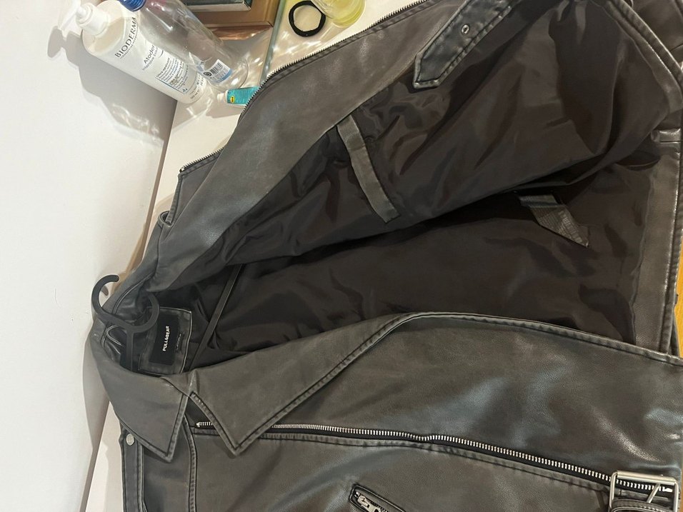 pull and bear unisex deri ceket - Görsel 4