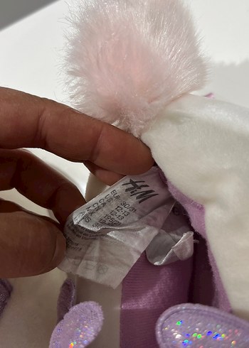 Kızlar için Beyaz Peluş Unicorn Ev Terliği - Görsel 4