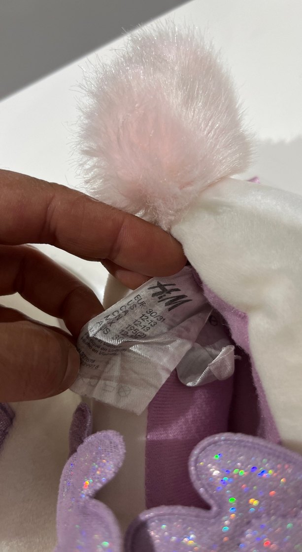 Kızlar için Beyaz Peluş Unicorn Ev Terliği - Görsel 4