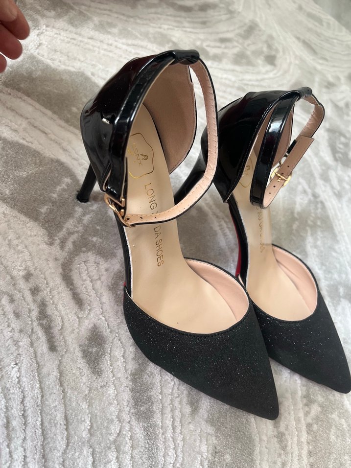 Parlak Siyah Stiletto Topuklu Kadın Ayakkabı - Görsel 2