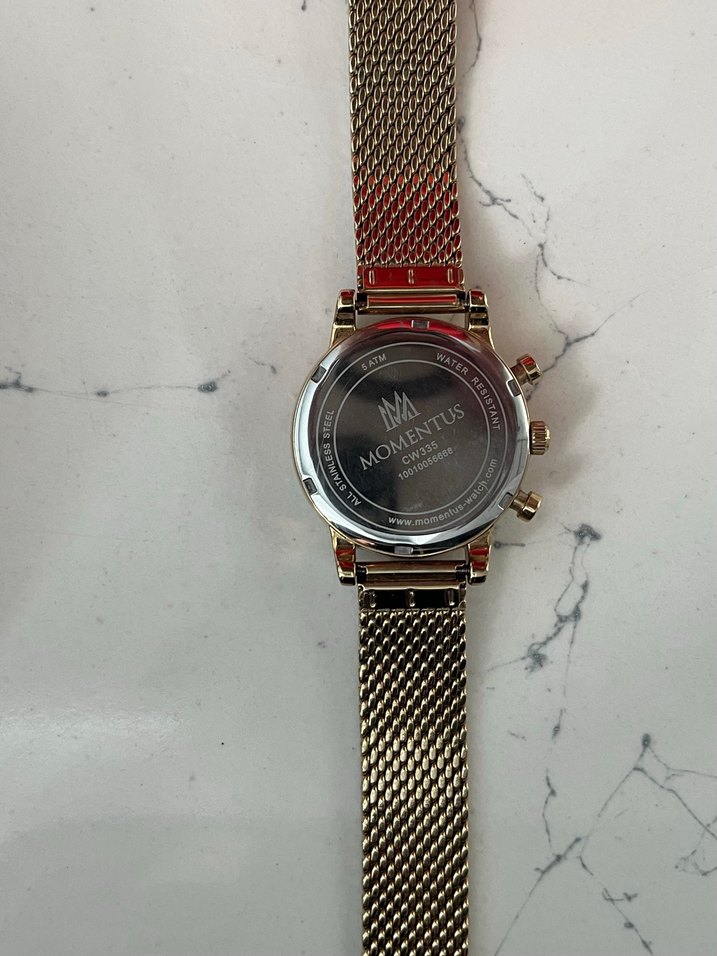 Momentus Marka Klasik Altın Renk Kadın Kol Saati - Görsel 5