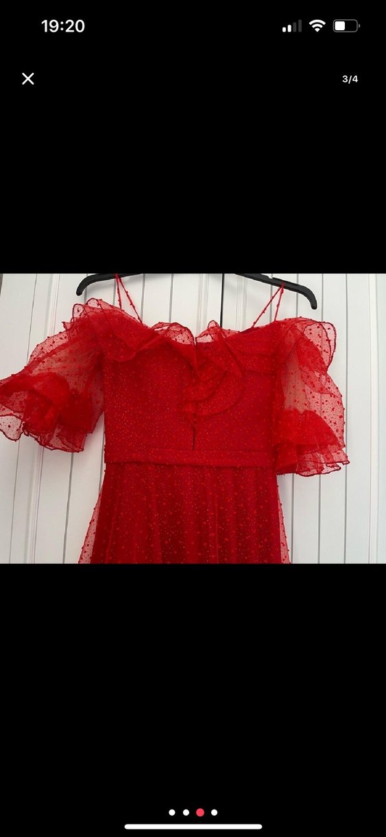 Kırmızı Uzun Abiye Elbise - Görsel 4