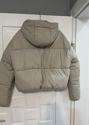 Zara Bej Kapüşonlu Kadın Kışlık Mont