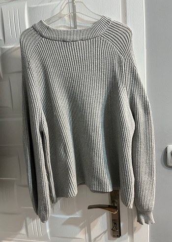Pull and Bear Gri Kadın Triko Bisiklet Yaka Kazak
