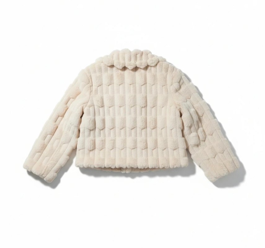 Beyaz Peluş Kadın Ceket - Görsel 2