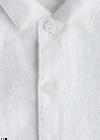 H&M H&M Beyaz Keten Erkek Bebek Gömlek