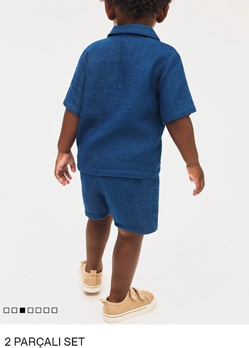 6 Ay Beden H&M Erkek Bebek Lacivert 2 Parça Şortlu Set