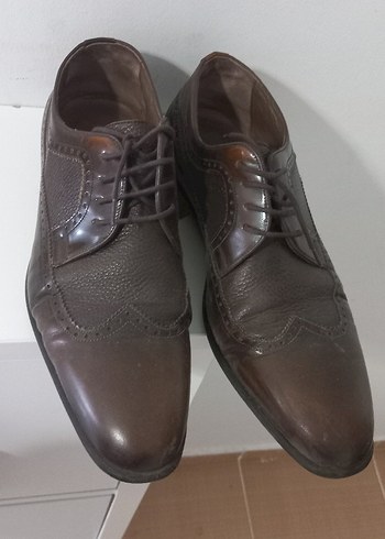 Klasik Koyu Kahverengi Deri Erkek Ayakkabı
