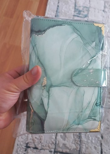 Turkuaz Desenli Şeffaf Bohem Kadın Cüzdanı
