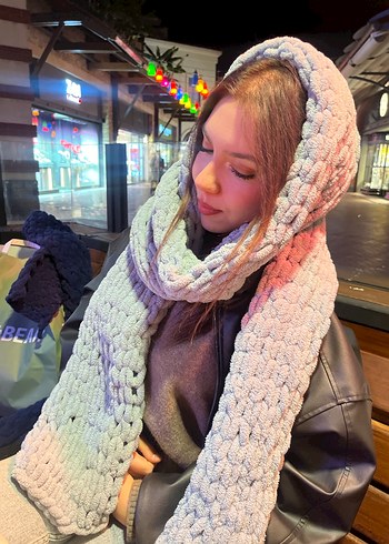 Gri Örgü Kadın Şal - Görsel 2