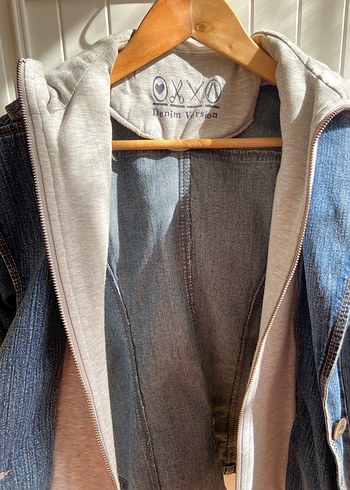 m Beden Oxxo marka Kadın Denim Ceket, Fermuarlı, İnce Kesim