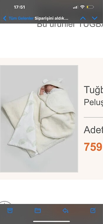Tuğba kuğu peluş kundak ve çift yüzlü peluş battaniye