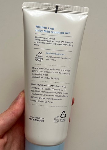 Beden Round Lab baby mild nemlendirici
