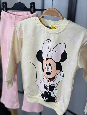 5 Yaş Beden Mickey Baskılı İspanyol Taytlı Takım