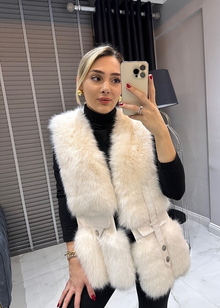 İthal kürk yelek - Görsel 2
