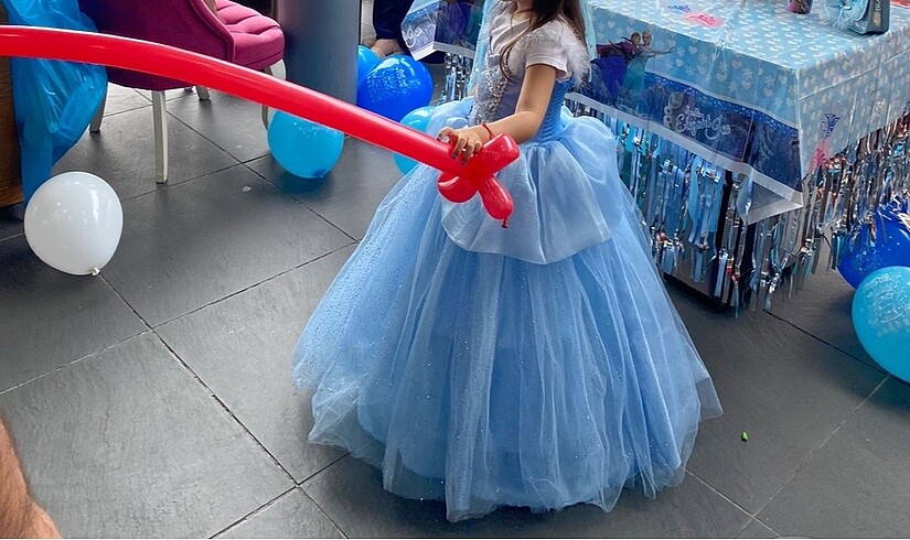 5 Yaş Beden Fairy Land Midnight Queen prenses kostüm elbise Elsa Prenses mav