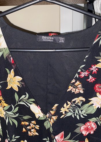 Bershka Çiçek Desenli Bohem Midi Elbise