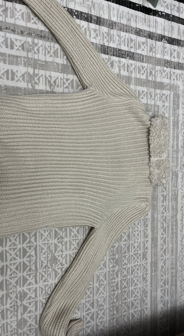 Gri Kürk Detaylı Triko Kadın Hırka - Görsel 2