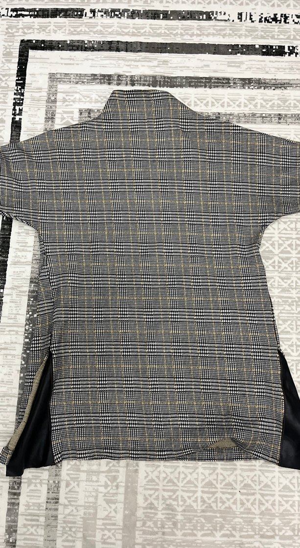 Gri Ekose Desenli Kadın Uzun Tunik - Görsel 2