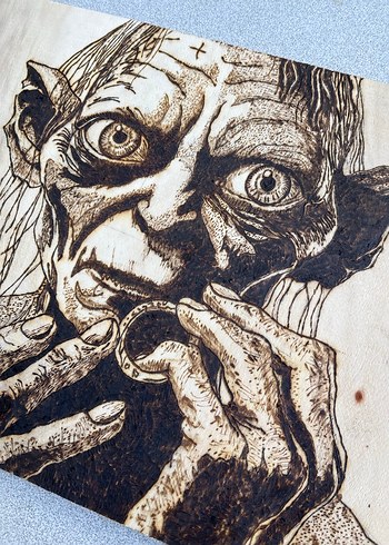 Gollum  Smeagol Ahşap Yakma - Görsel 2