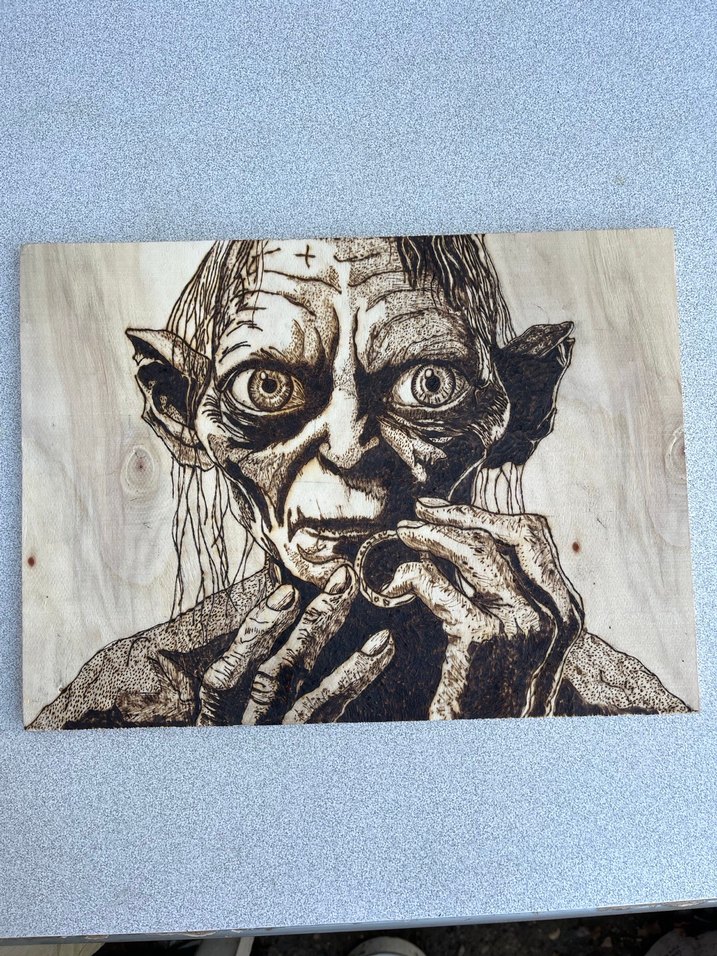 Gollum  Smeagol Ahşap Yakma - Görsel 4