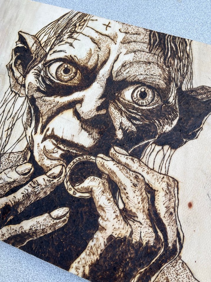 Gollum  Smeagol Ahşap Yakma - Görsel 2
