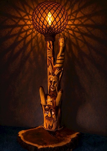 Akasya ve İğde Ağacı Kızılderili Totem Abajur - Görsel 8