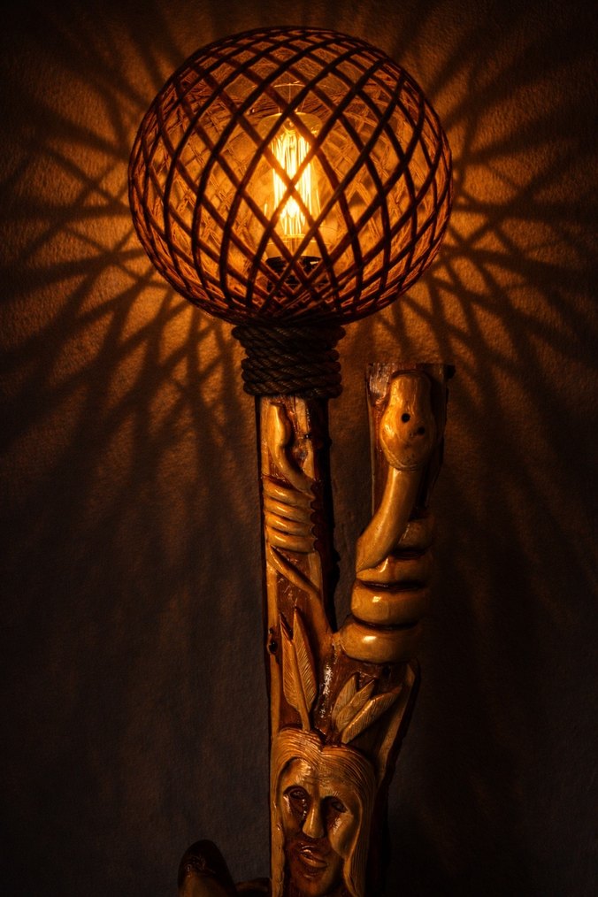 Akasya ve İğde Ağacı Kızılderili Totem Abajur - Görsel 2