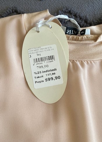 Bej Saten  Midi gömlek içi tunik - Görsel 5