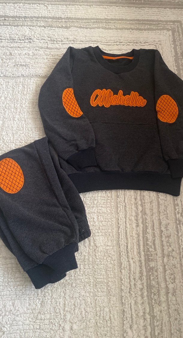 Gri Nakışlı Erkek Bebek Eşofman Takımı - Görsel 2