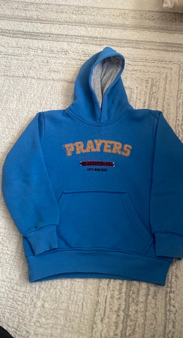 Kapüşonlu Mavi Erkek Çocuk Sweatshirt - Görsel 2