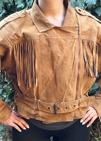 American Vintage Gerçek Süet Püsküllü Mont