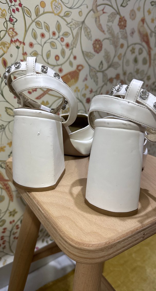 Beyaz Platform Topluklu Gelin Aykkabısı - Görsel 5