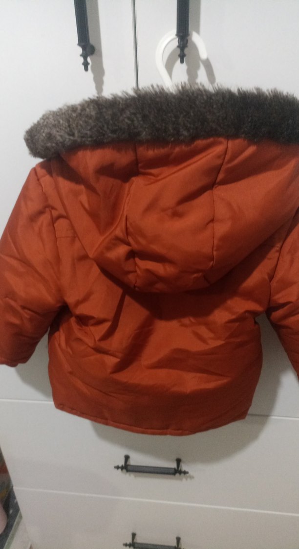 Taba Renkli Kürklü Erkek Çocuk Mont - Görsel 5