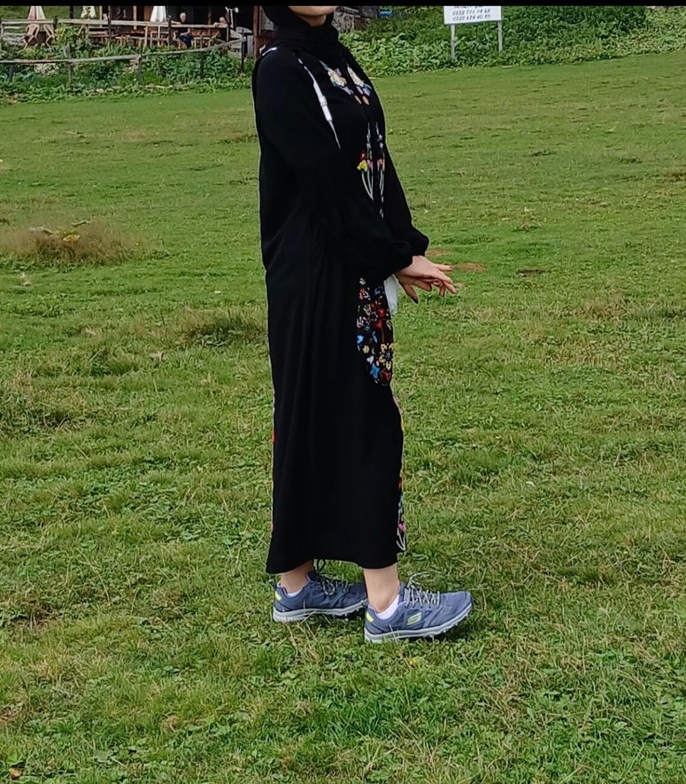 Püsküllü Nakışlı Siyah Uzun Bohem Elbise - Görsel 2