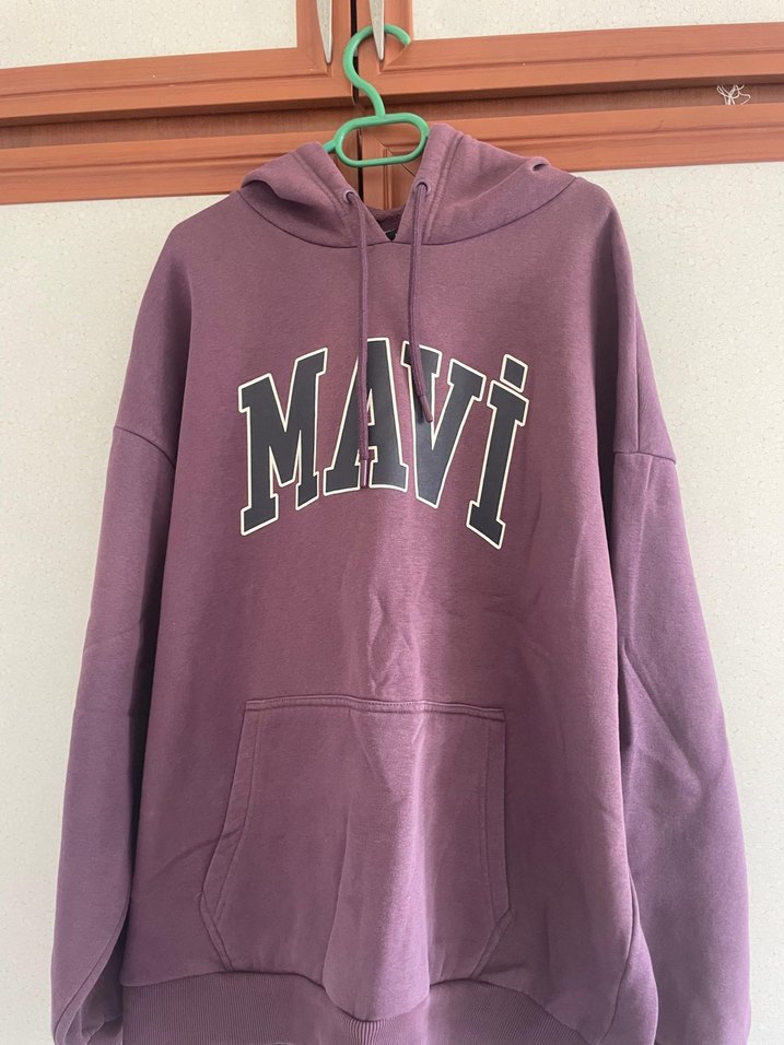 Mor Kapüşonlu Rahat Kesim Sweatshirt - Görsel 2