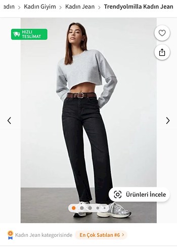 Trendyolmilla siyah straight Jean