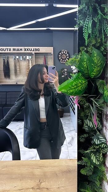 Deri blazer ceket