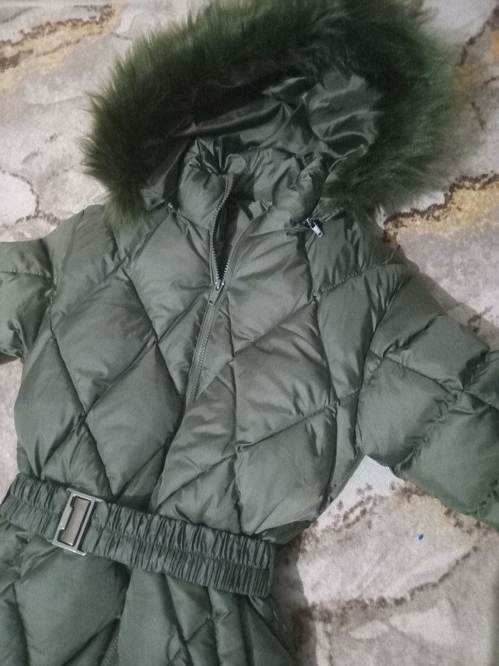 Kadın Uzun Kemerli Kışlık Mont - Görsel 3