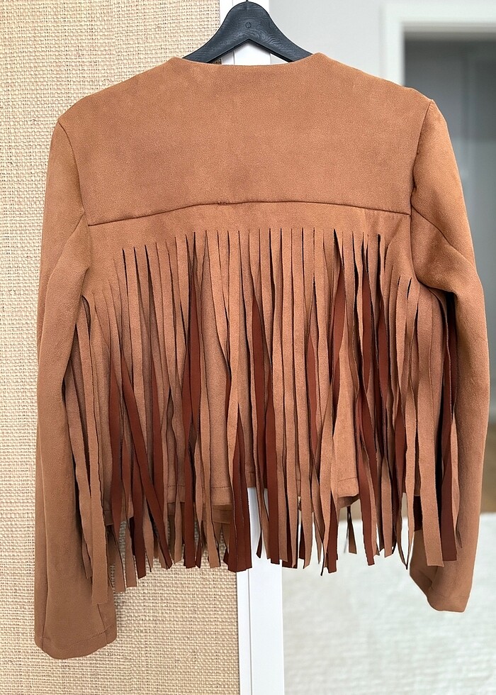 Püsküllü, Nubuk, Taba Ceket Mont - Görsel 2