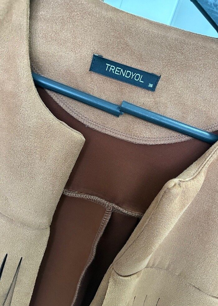 Püsküllü, Nubuk, Taba Ceket Mont - Görsel 3