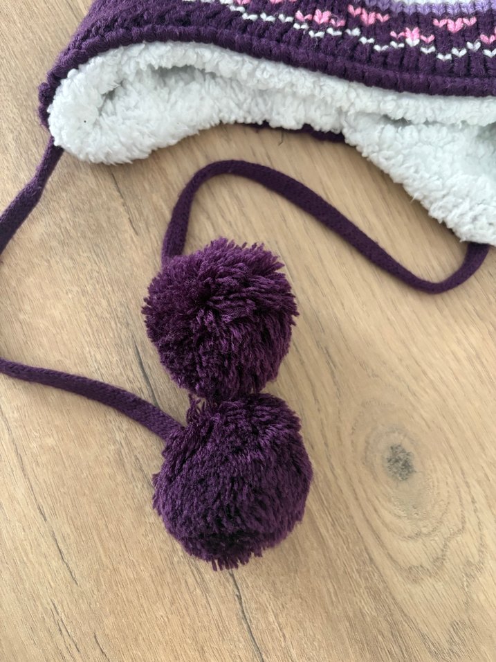 İçi Yünlü Kız Çocuk Şapka - Görsel 5